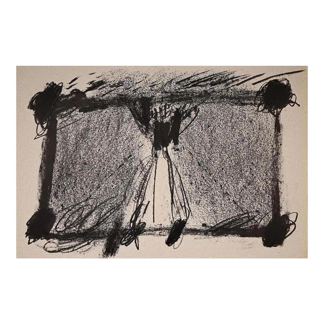 Antoni Tàpies - in Two Blacks - Original Lithograph - 1968 For Sale