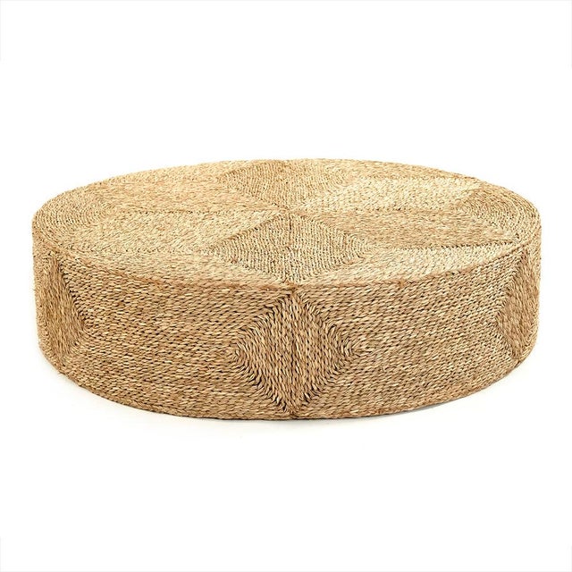 The Woven Pouf from Zentique is a large, low-profile handwoven round floor pouf in natural seagrass. At nearly 40" in...