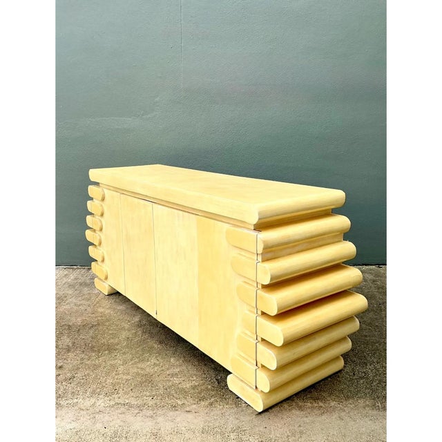 Wood Vintage Columbian Tessellated Bone Stacked Credenza For Sale - Image 7 of 14