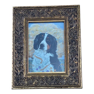 Contemporary Original Small Judy Henn Bernese Mountain Dog Print Fancy Tabletop Frame For Sale