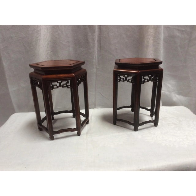 Early 20th Century Antique Asian Porcelain Display Stands - A Pair For Sale - Image 5 of 6