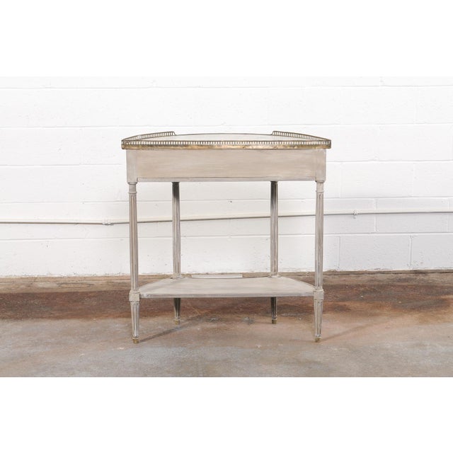 French Console W/Brass Gallery & Marble Top For Sale - Image 13 of 13