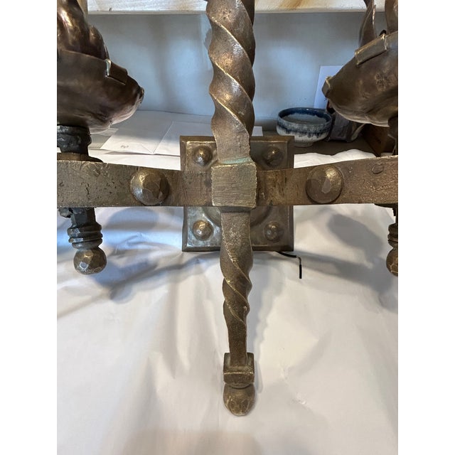 Antique French Heavy Bronze Gothic Sconces- A Pair For Sale In Philadelphia - Image 6 of 14