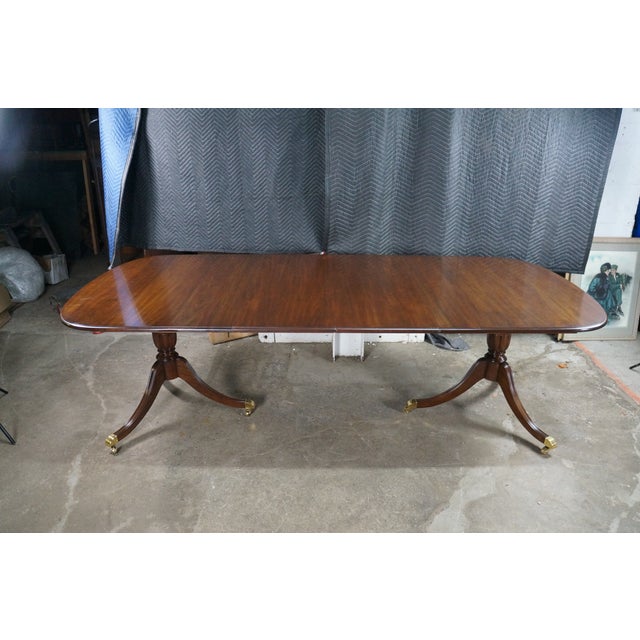 Vintage Harden Furniture Solid Cherry English Regency Duncan Phyfe Dining Table For Sale - Image 12 of 18