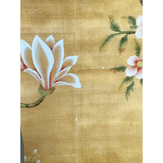 36" * H108"/Panel * 6ps,Brown-Yellow Magnolia Wallpaper, Magnolia‌ Wallpaper Mural, 6 Panels For Sale - Image 11 of 11