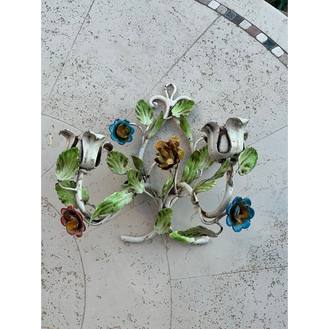 Salvadori Firenze, Pair of Italian Tole Candle Scones For Sale In Dallas - Image 6 of 12
