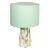 Stories of Italy Green Nougat Scallop Bucket Lamp with Seafoam Green Lampshade For Sale