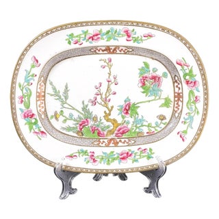 Antique English Porcelain Serving Platter from Befos, 1800s For Sale