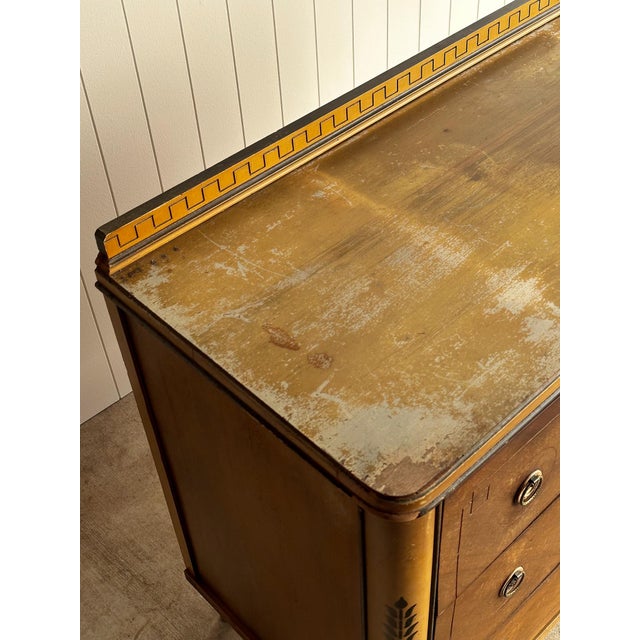 Early 20th Century Distressed Art Deco Dresser With Removable Mirror For Sale - Image 9 of 16