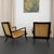 Tan 1950s Hollywood Regency Lounge Armchairs in Black Lacquered Walnut For Sale - Image 8 of 10