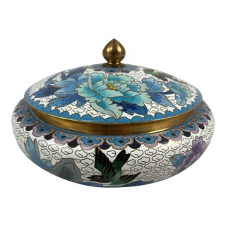 Vintage Chinese Cloisonne' Lidded Ginger Jar For Sale