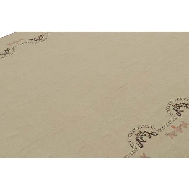Rug & Kilim’s Aubusson Style Flatweave Rug With an Open Field and Floral Pattern For Sale In New York - Image 6 of 7
