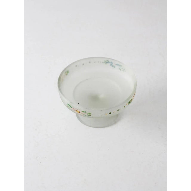 Farmhouse Vintage Frosted Glass Candy Dish For Sale - Image 3 of 7