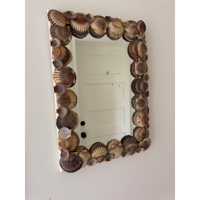 Wood Vintage Scallop Shell Wall Mirror For Sale - Image 7 of 9