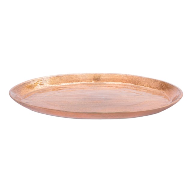 Metallic Aluminum Tray 16.25"D For Sale