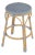 Tobias 24.5 in. Seat Height Outdoor Rattan and Metal Backless Counter Stool, Baby Blue/ Natural Rattan Frame For Sale
