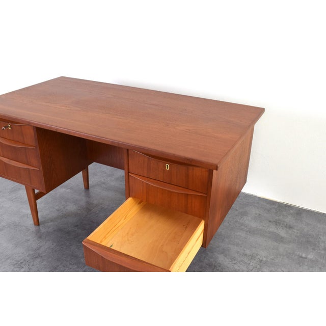 Mid-Century Modern Danish Teak Executive Desk, 1960s For Sale - Image 18 of 18