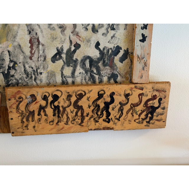 Modern Purvis Young “Black Angel with Procession” Mixed-Media Assemblage, Circa 1985 For Sale - Image 3 of 18
