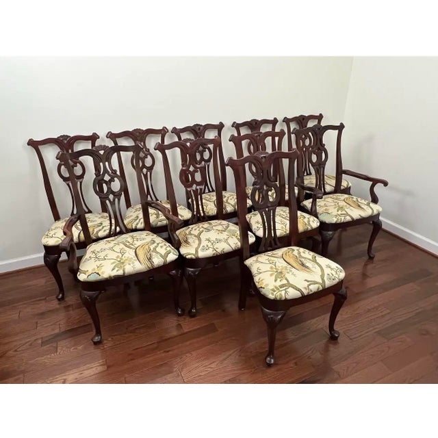Late 20th Century Set of 10 Chippendale Style Dining Chairs by Century Furniture Company For Sale - Image 12 of 12