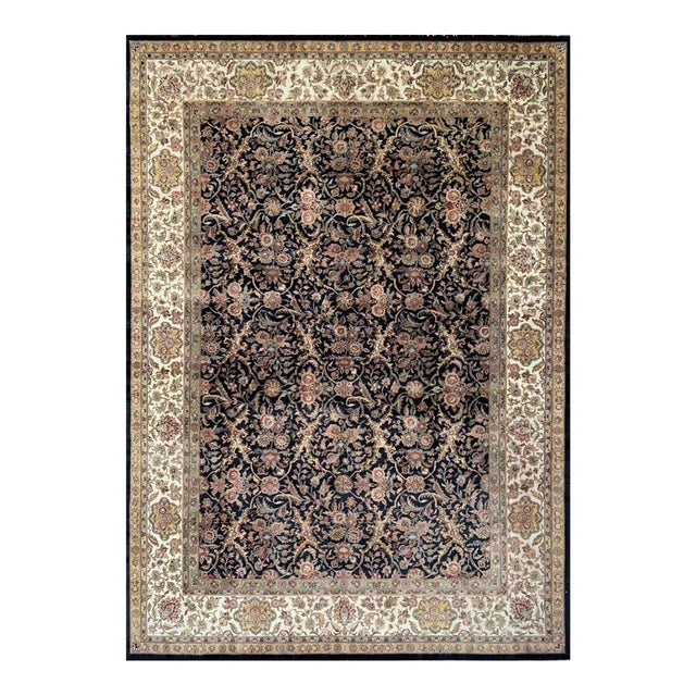 10x14 Handwoven Indian Agra Area Rug - 106806 For Sale