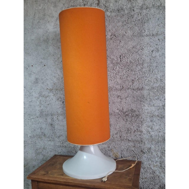 1970s Space Age Floor Lamp with Giant Orange Lampshade, 1970s For Sale - Image 5 of 6