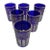 Moroccan Royal Blue Shot Glasses With Gold Moorish Design Set of 6 Barware For Sale