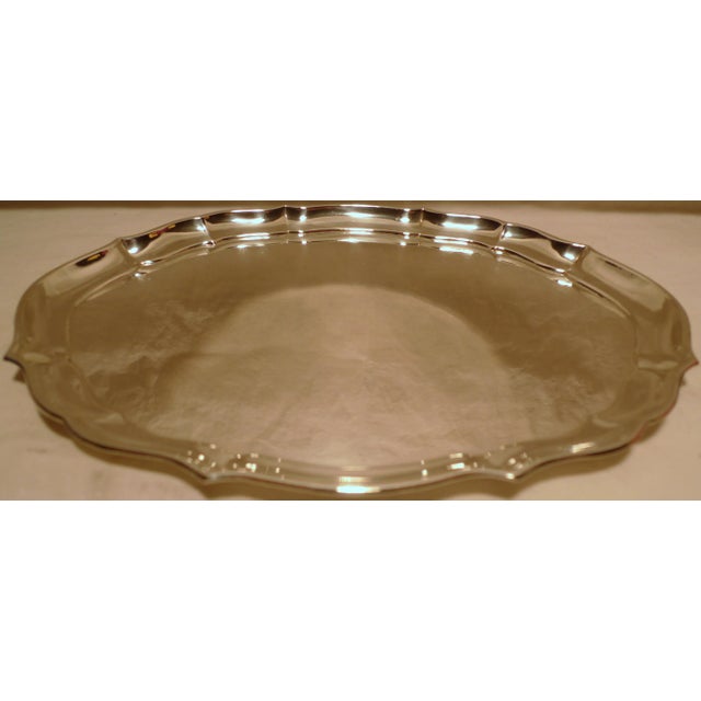 George III Reticulated Sterling Silver Salt Cellars by Peter & Ann Bateman, London, With Latter Spoons and Oval Service Tray - 5 Pieces For Sale In San Francisco - Image 6 of 11