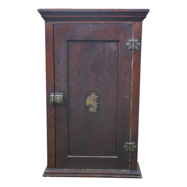Antique Victorian Oak Apothecary Ship Medicine Cabinet Cupboard 30" For Sale