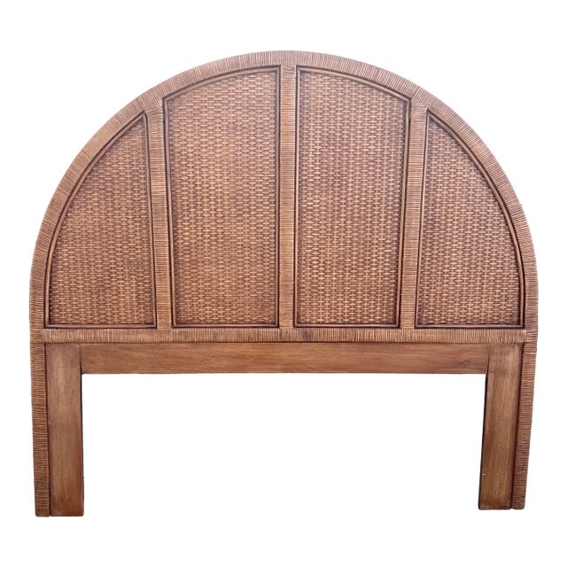 Boho Chic Wicker Queen Size Headboard For Sale