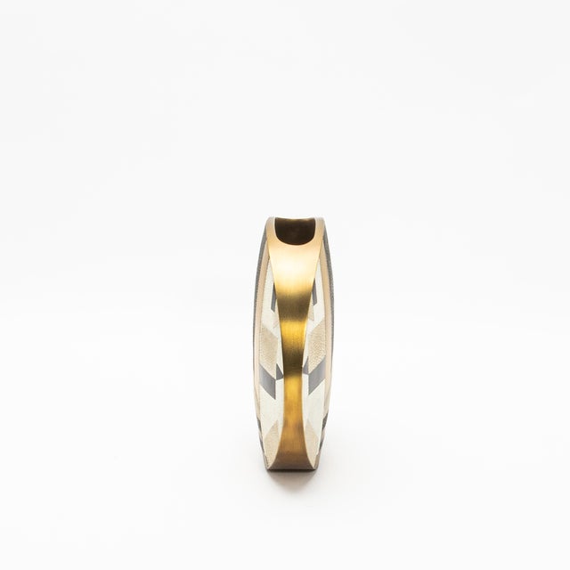 Modern Modern Vase in Shagreen With Black Shell and Brass Details by R&y Augousti For Sale - Image 3 of 6