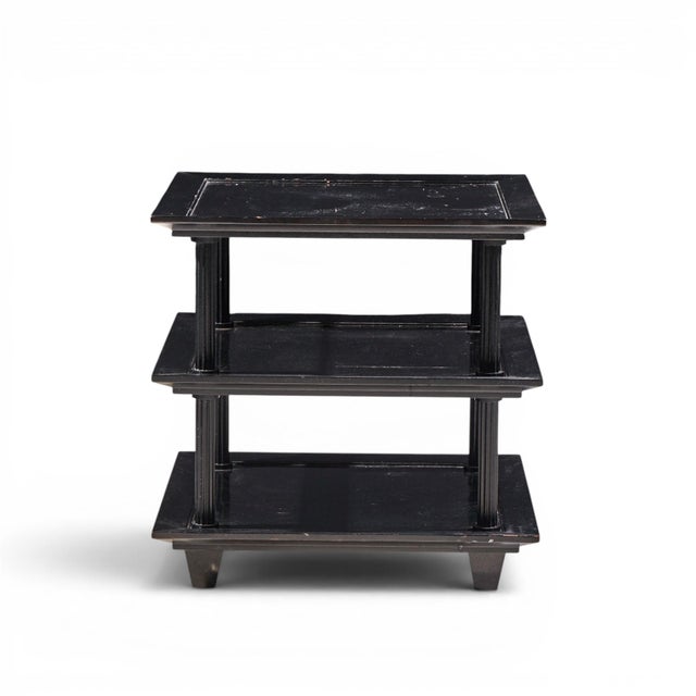 Barbara Barry Contemporary American Three Tiered Mahogany End Table This side table measures: 26 wide x 26 deep x 26...