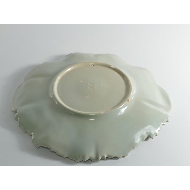 Gold Art Deco Pistamio and Gold Leaf Plates, Set of 7 For Sale - Image 8 of 18