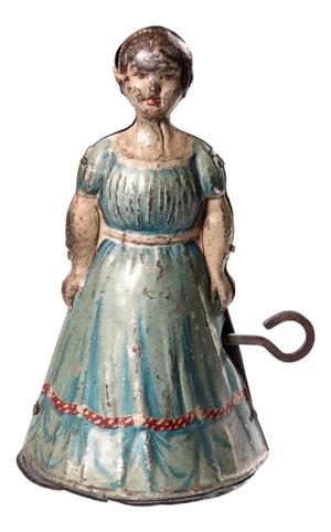 Heinrich Fisher & Co Woman in Apron Antique Windup Tin Toy Collectables 1920s