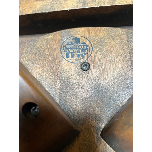 Mid 20th Century Heywood-Wakefield Lazy Susan Coffee Cocktail Table For Sale - Image 5 of 5