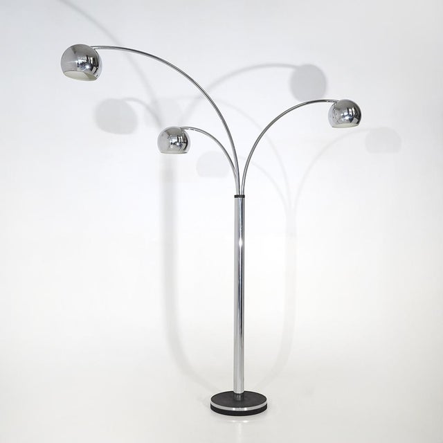 Vintage Three-Arm Floor Lamp in Chromed Metal, 1970s For Sale - Image 17 of 17