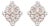 18K Rose Gold 8 1/3 Cttw Pear and Round Diamond Floral Cluster Omega Earrings (F-G Color, VS1-VS2 Clarity) For Sale