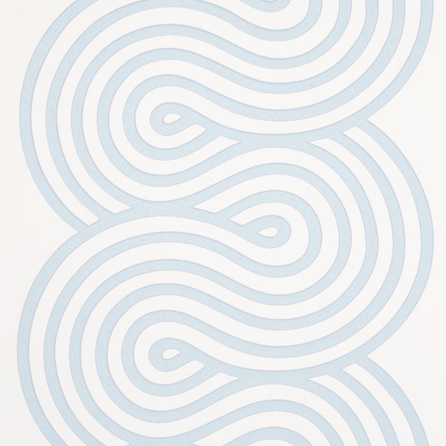 Contemporary Sample - Schumacher Giraldi Wallpaper in Sky For Sale - Image 3 of 5