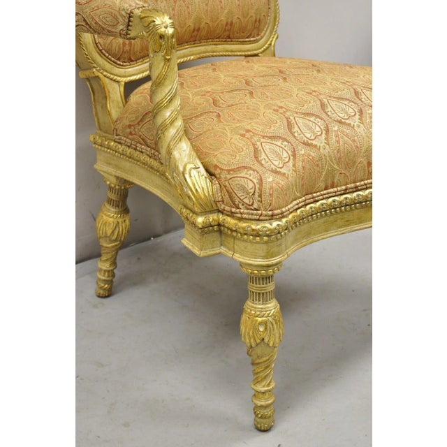 Late 20th Century Oscar De La Renta Home Century Furniture Italian Neoclassical Style Armchair For Sale - Image 9 of 12