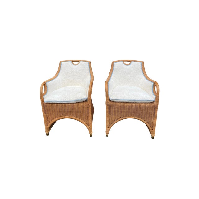 Ralph Lauren Jamaica Wicker Dining Chairs a Pair Chairish