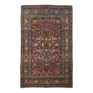 Antique Isfahan Rug 4'5'' X 7'0'' For Sale