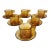 Set 6 Mid Century Amber Glass Demitasse Cups Saucers ~ F&p Lavorazione a Mano For Sale