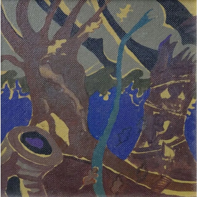 Lidija Auza, Forest, Oil on Cardboard For Sale - Image 4 of 4