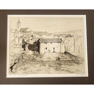 1910 Charles K. Gleeson Etching, "A View of Segovia," Spain For Sale