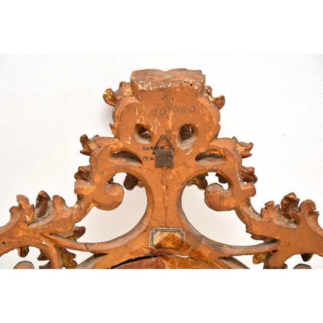 Antique Italian Rococo Gilt Wood Mirror, 1930s For Sale - Image 9 of 10