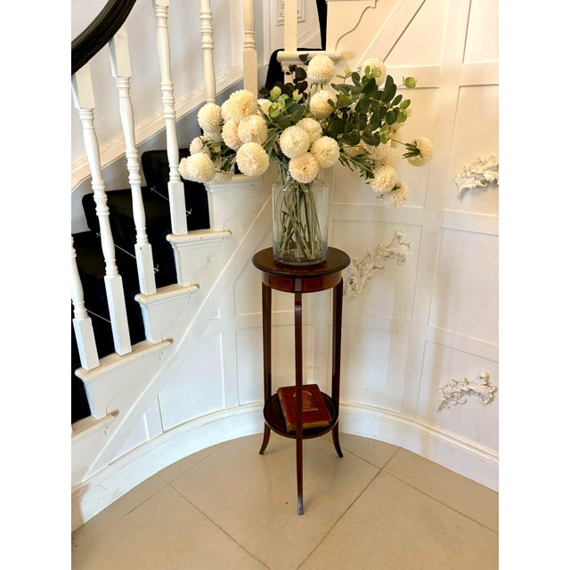 Antique Edwardian Inlaid Planter Stand in Mahogany and Satinwood, 1900 For Sale - Image 10 of 10