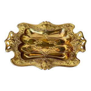 Antique German Art Nouveau Brass Decorative Tray C.1910’s