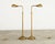 Pair of Patinated Brass Adjustable Pharmacy Floor Lamps For Sale - Image 9 of 16