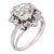 French Mid Century Gia 1.81 Carat Old Mine Diamond 18k White Gold Ring, Size 6 For Sale