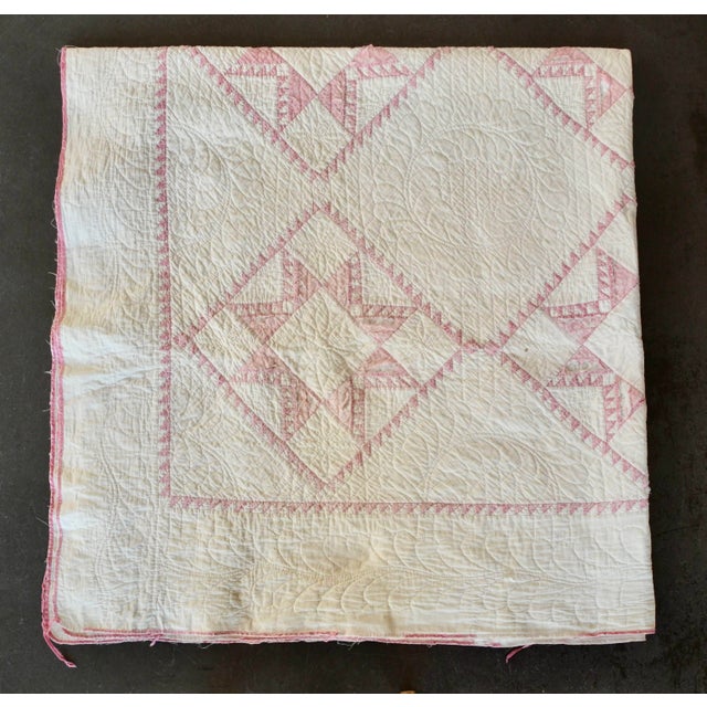 Rustic Early 20th Century Irish Chain Quilt For Sale - Image 3 of 11