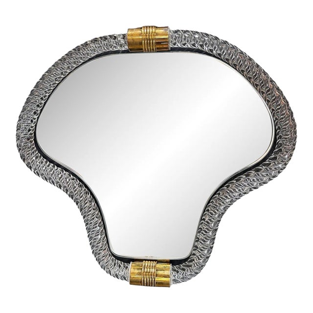 Vintage Italian Curvilinear Murano Wall Mirror 1940s For Sale